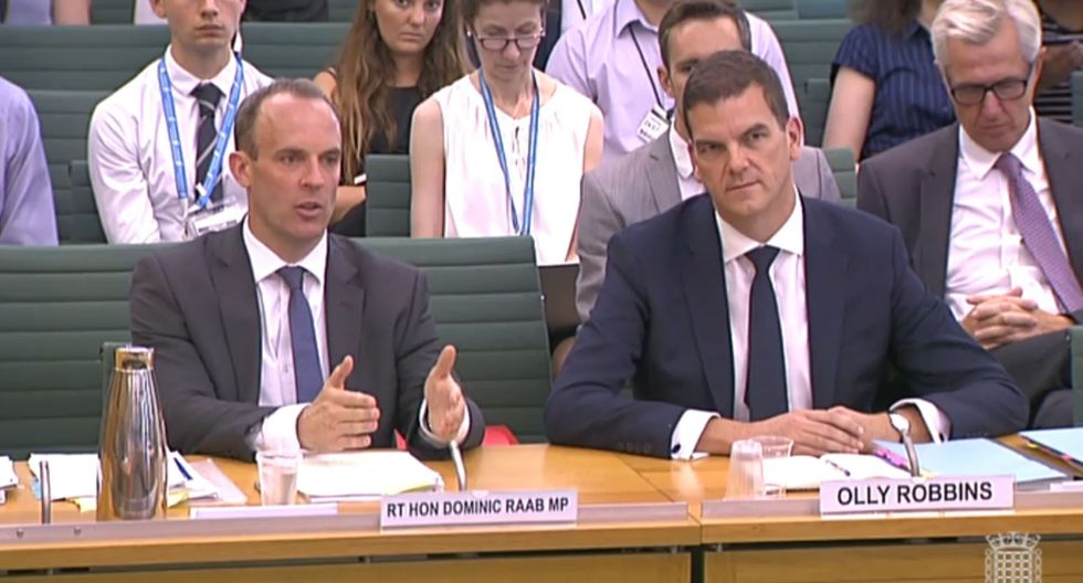 Olly Robbins with ex-Brexit Secretary Dominic Raab