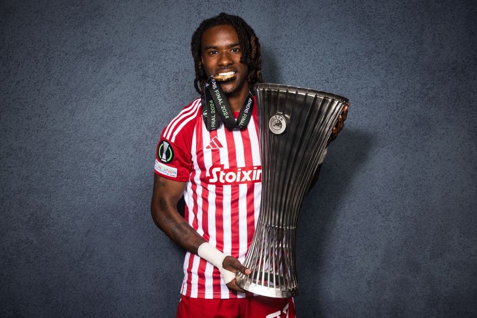 Omar Richards with Conference League trophy