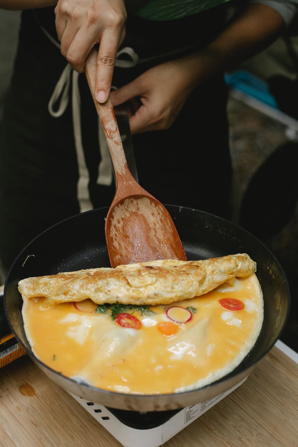 Omelette in pan