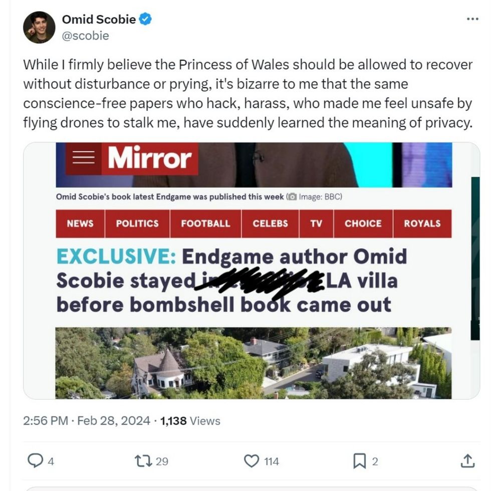Omid Scobie's tweet