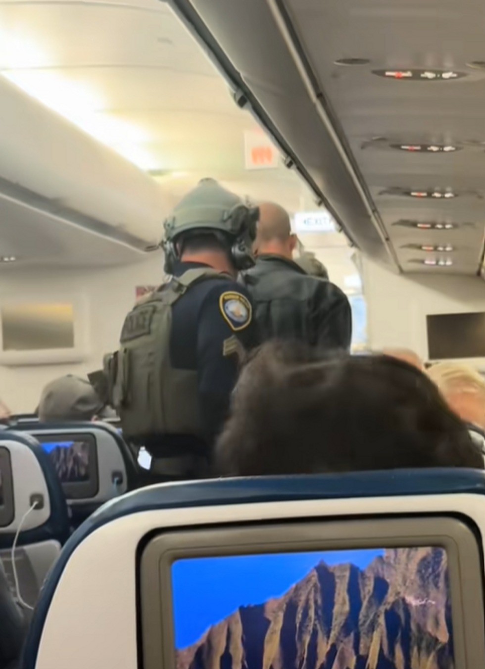 On board the aircraft