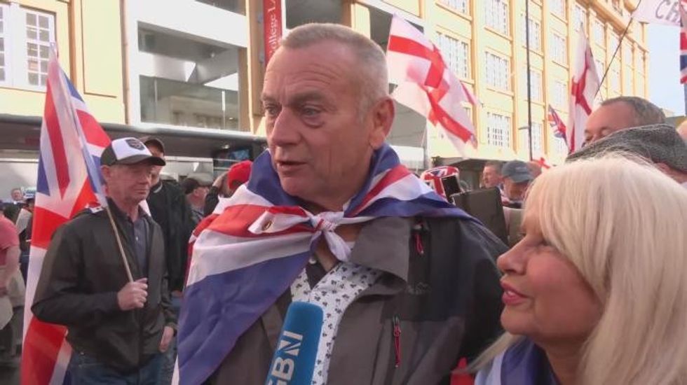 One Briton at the rally said they are 'fed up with the way the country is going'