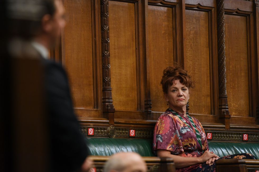 ONE EDITORIAL USE ONLY. NO SALES. NO ARCHIVING. NO ALTERING OR MANIPULATING. NO USE ON SOCIAL MEDIA UNLESS AGREED BY HOC PHOTOGRAPHY SERVICE. MANDATORY CREDIT: UK Parliament/Jessica Taylor Handout photo issued by UK Parliament of Sarah Atherton during Prime Minister's Questions in the House of Commons, London.