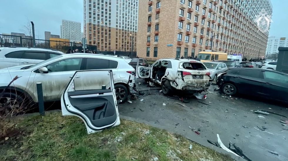 One of the car doors had been completely blown off, while the engine had been left exposed by the blast