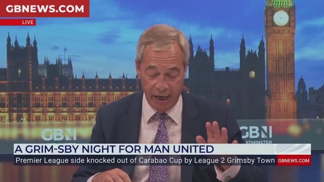 ‘One of the funniest things I’ve seen on British TV!’ Nigel Farage left in hysterics at side-splitting Jacob Rees-Mogg GB News moment