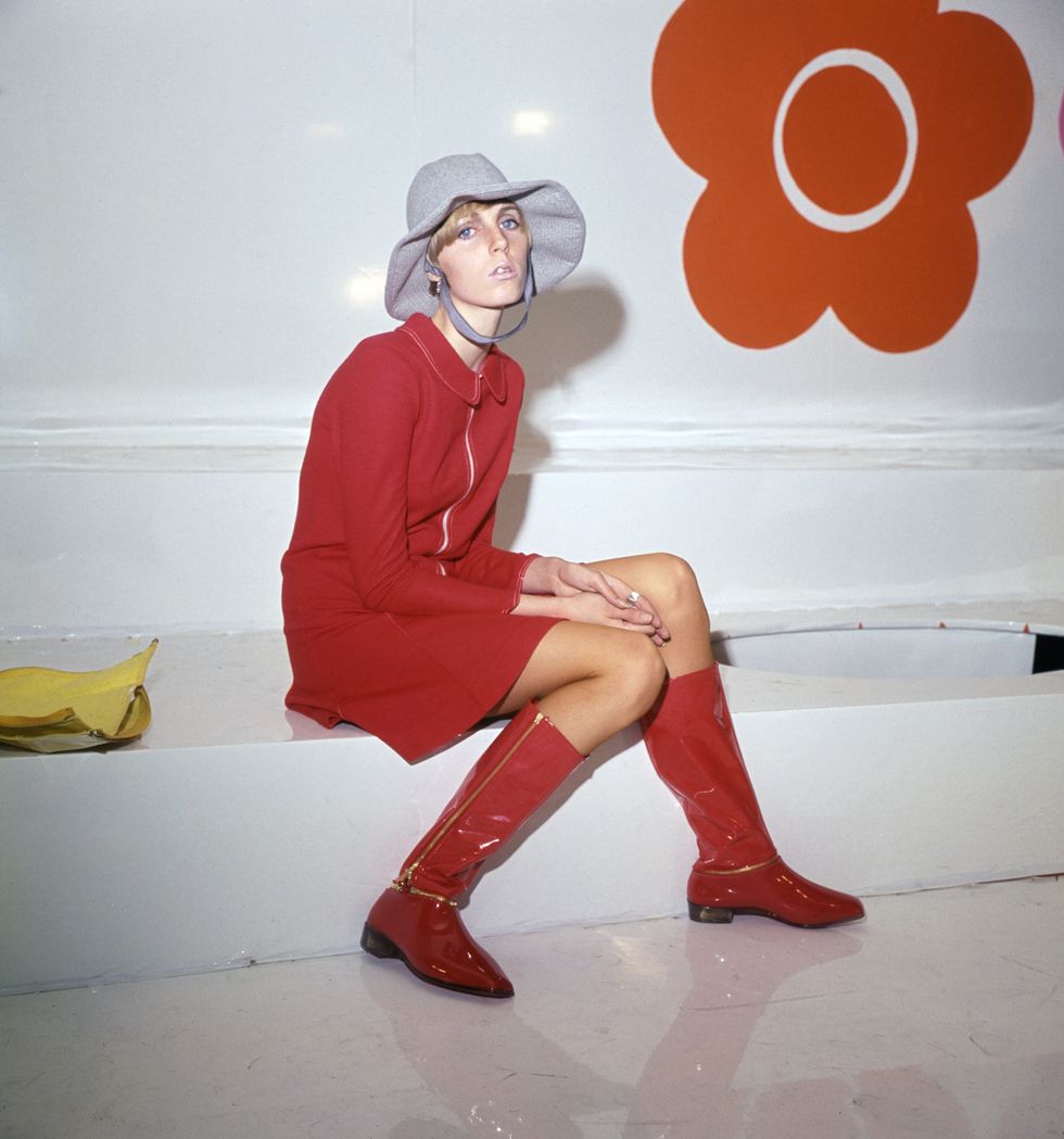 One of the models modelling Mary Quant designs in London