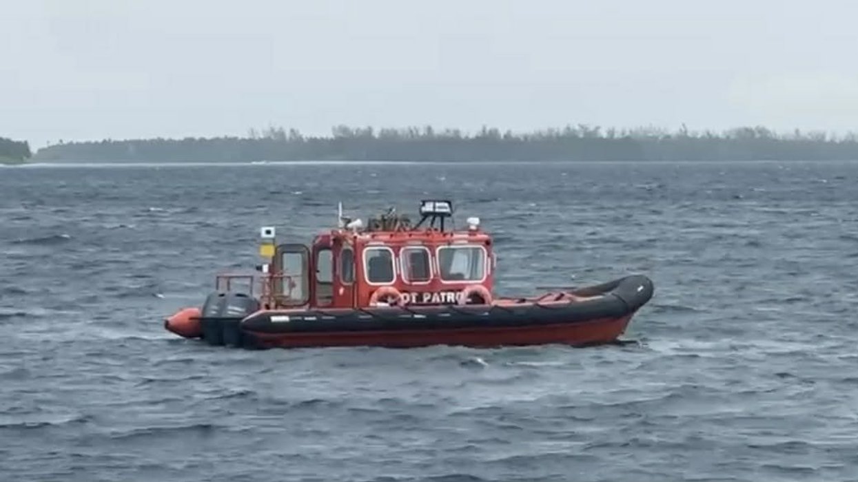 One of the patrol boats spotted near the island