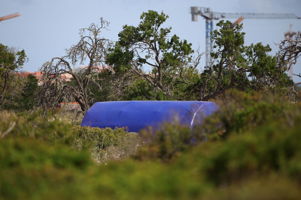 One of two tents been set up with equipment during the search
