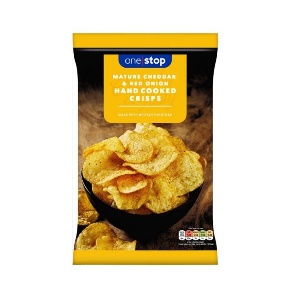 One Stop Mature Cheddar & Red Onion Hand Cooked Crisps