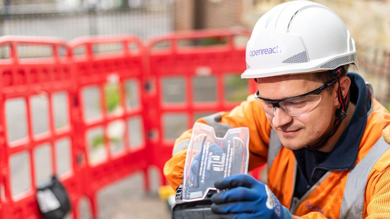 Openreach team member upgrading homes to full fibre broadband technology