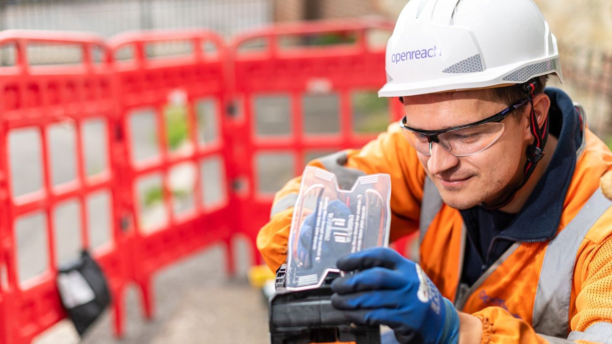 Openreach team member upgrading homes to full fibre broadband technology