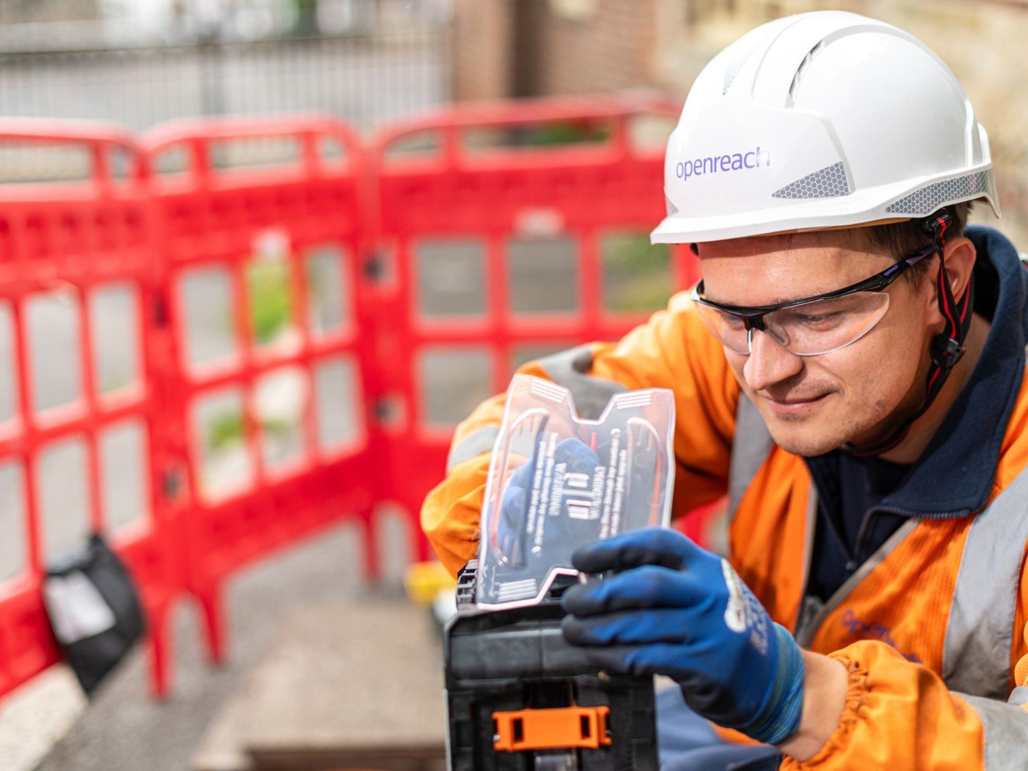 Openreach team member upgrading homes to full fibre broadband technology