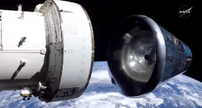 Orion splits from service module