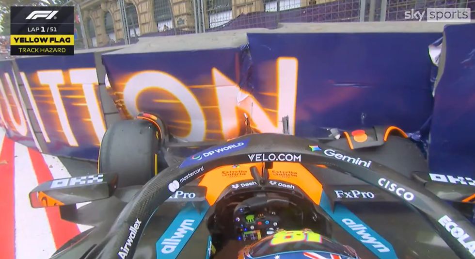 Oscar Piastri crashed out of the Azerbaijan Grand Prix after jumping the start of the race