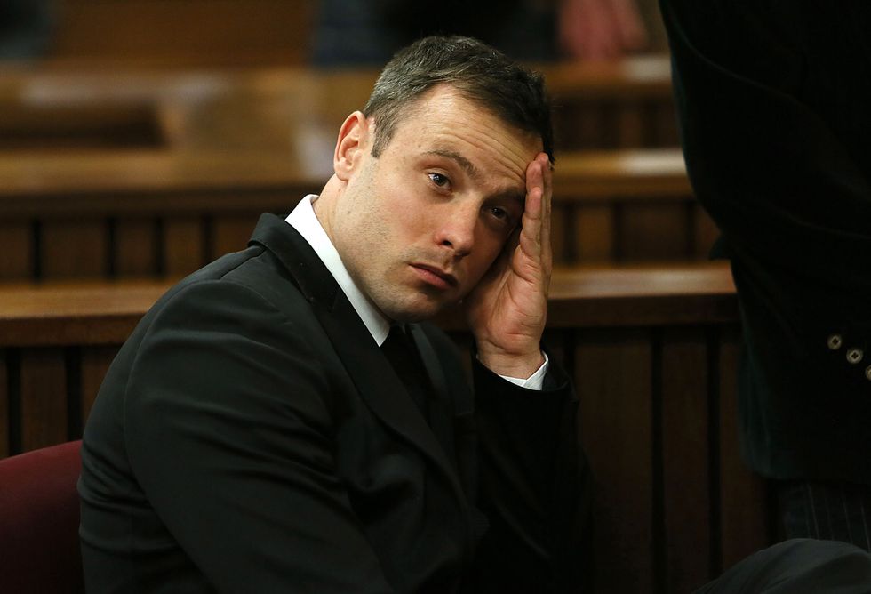 Oscar Pistorius attends his sentencing hearing in the Pretoria High Court on October 16, 2014