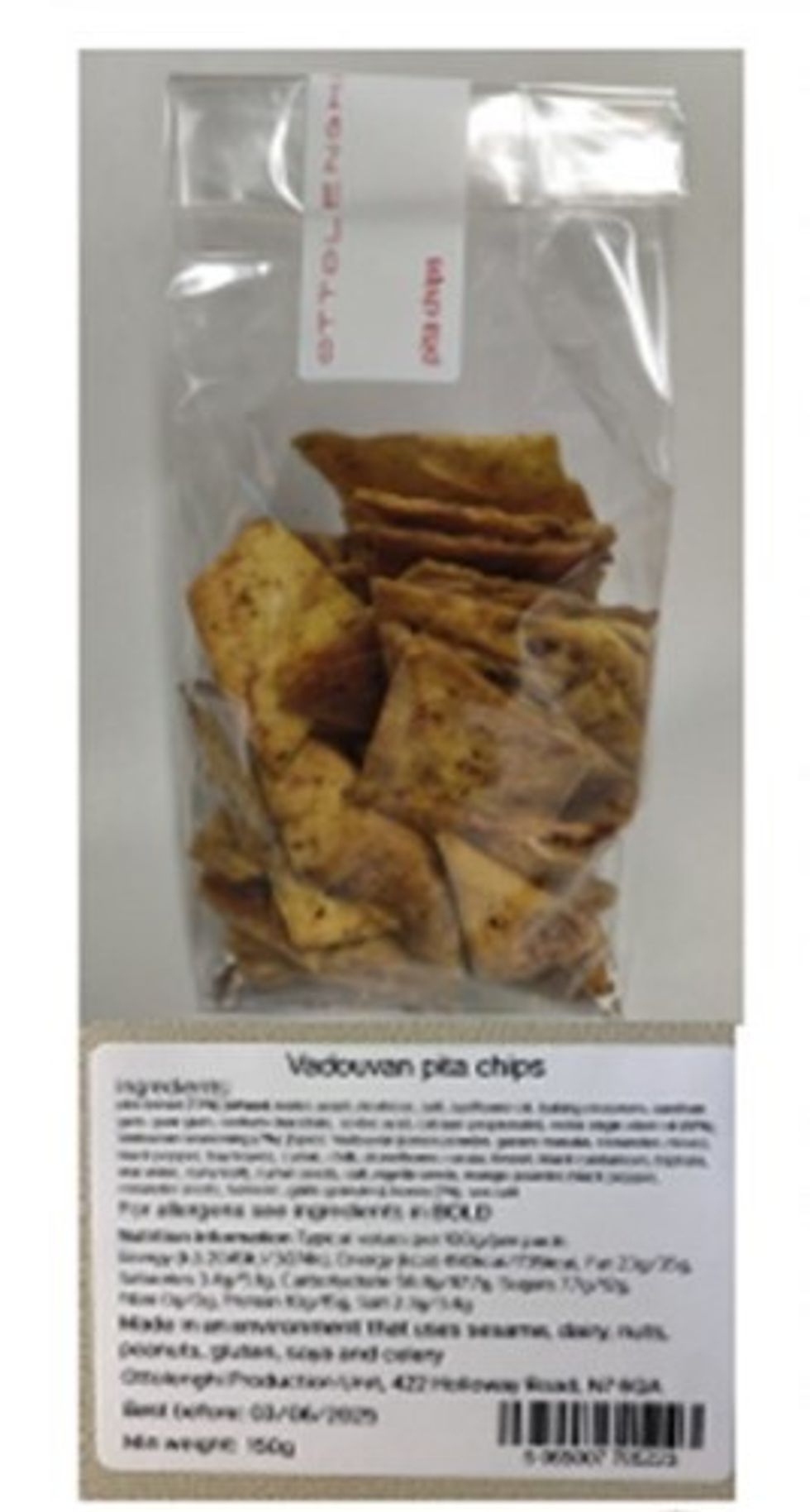 Ottolenghi Vadouvan Pita Chips