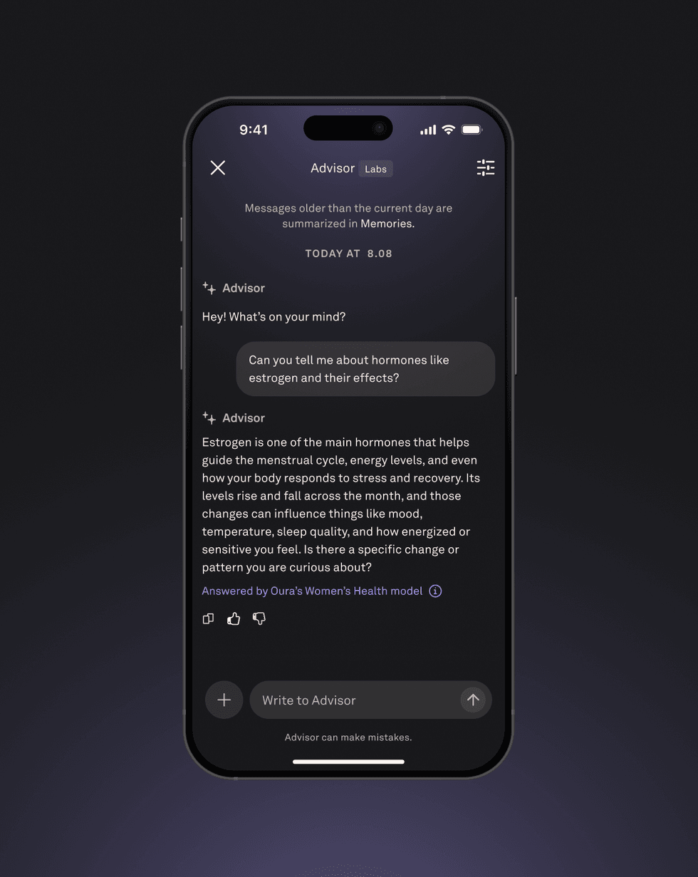 Oura Advisor Labs open in Oura App