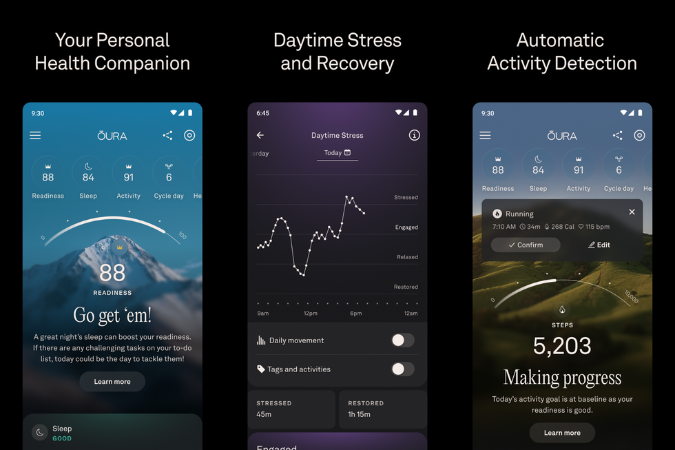 Oura app screenshots