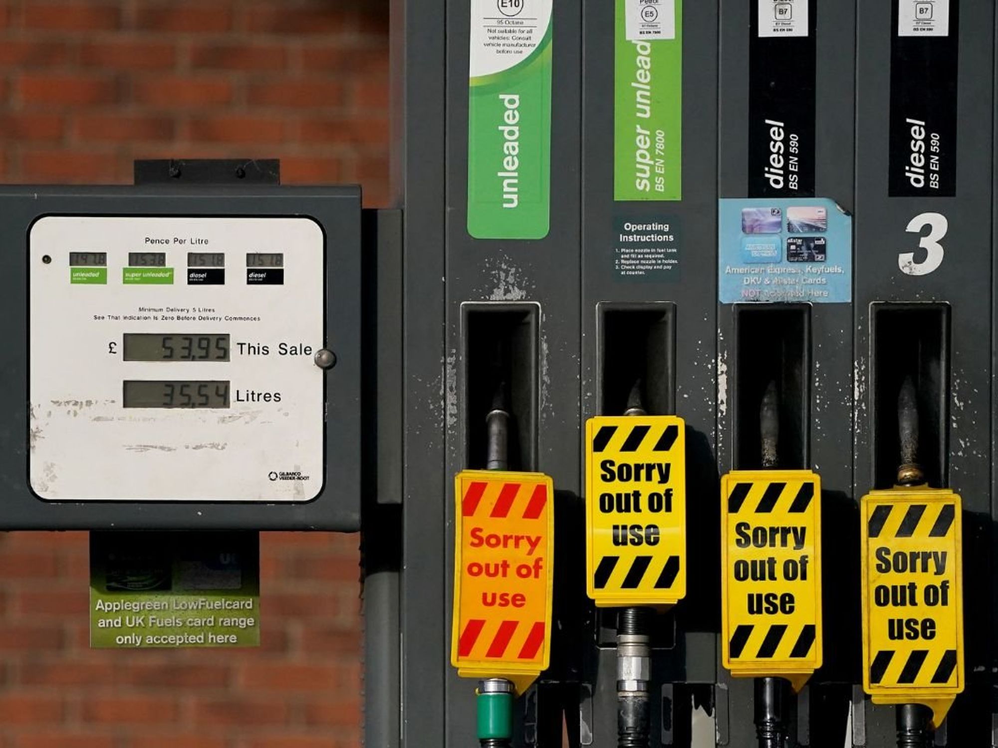 Out of use petrol and diesel pumpsq