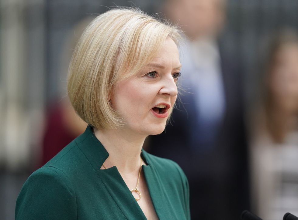 Outgoing Prime Minister Liz Truss making a speech outside 10 Downing Street, London before travelling to Buckingham Palace for an audience with King Charles III to formally resign as PM. Picture date: Tuesday October 25, 2022.