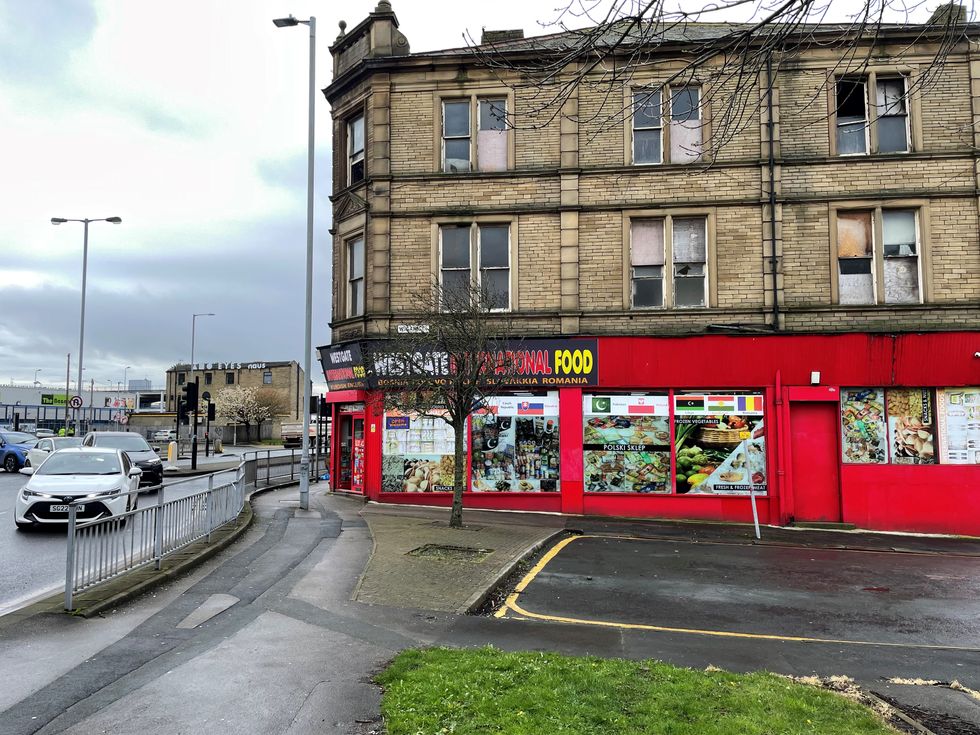 Outside a shop in Bradford