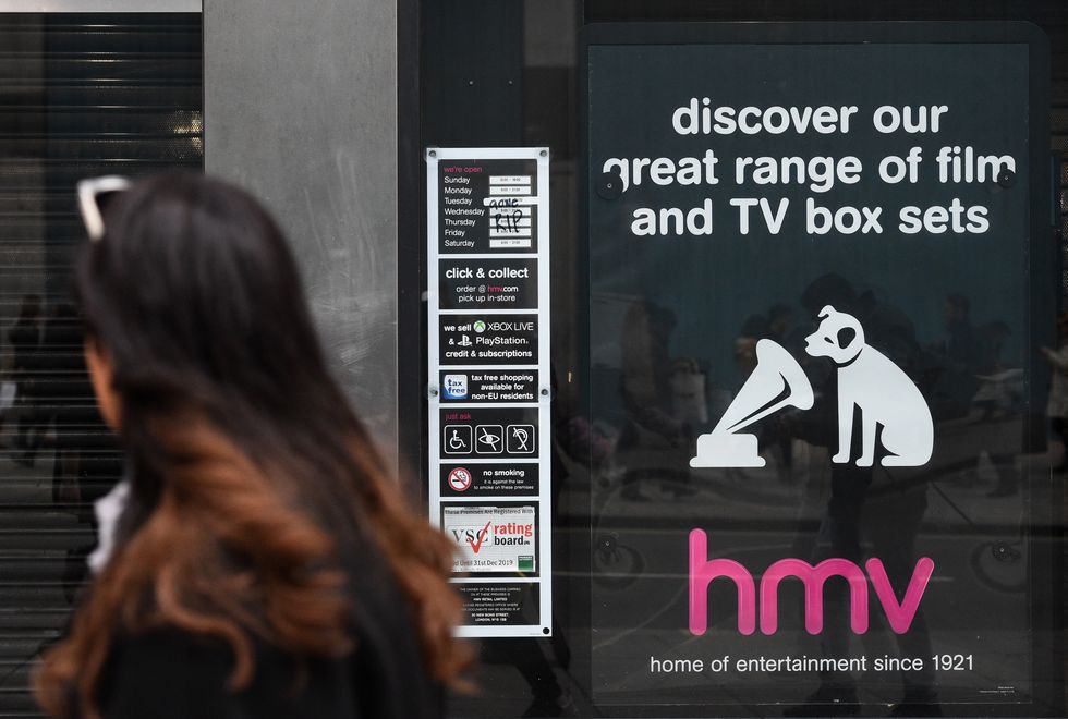Outside of a HMV store