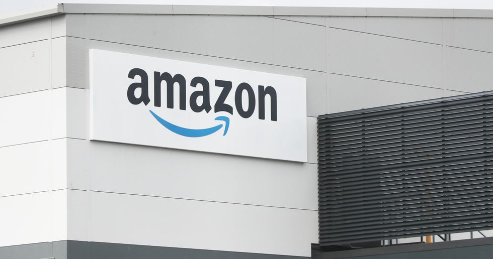Outside of an Amazon building