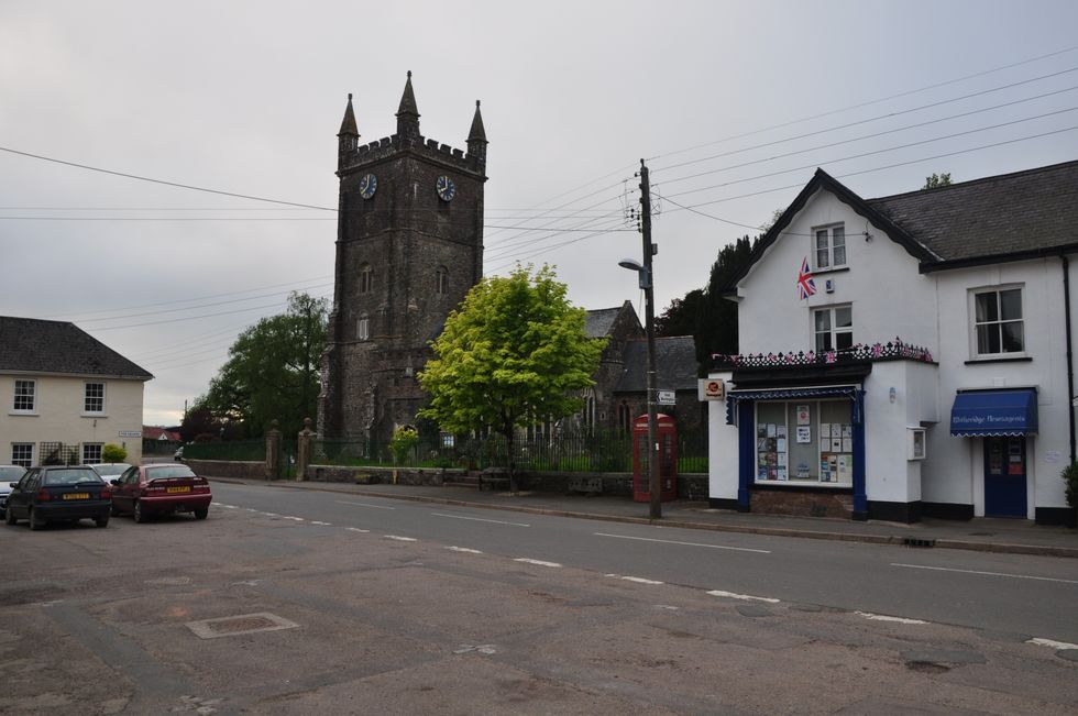 Outside the church