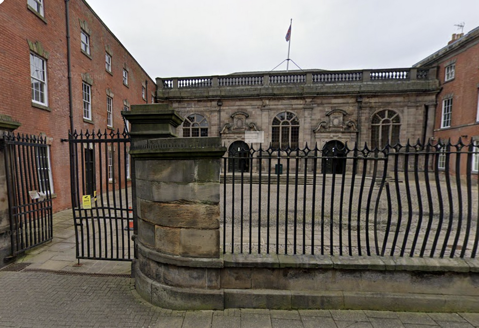 Outside the courthouse