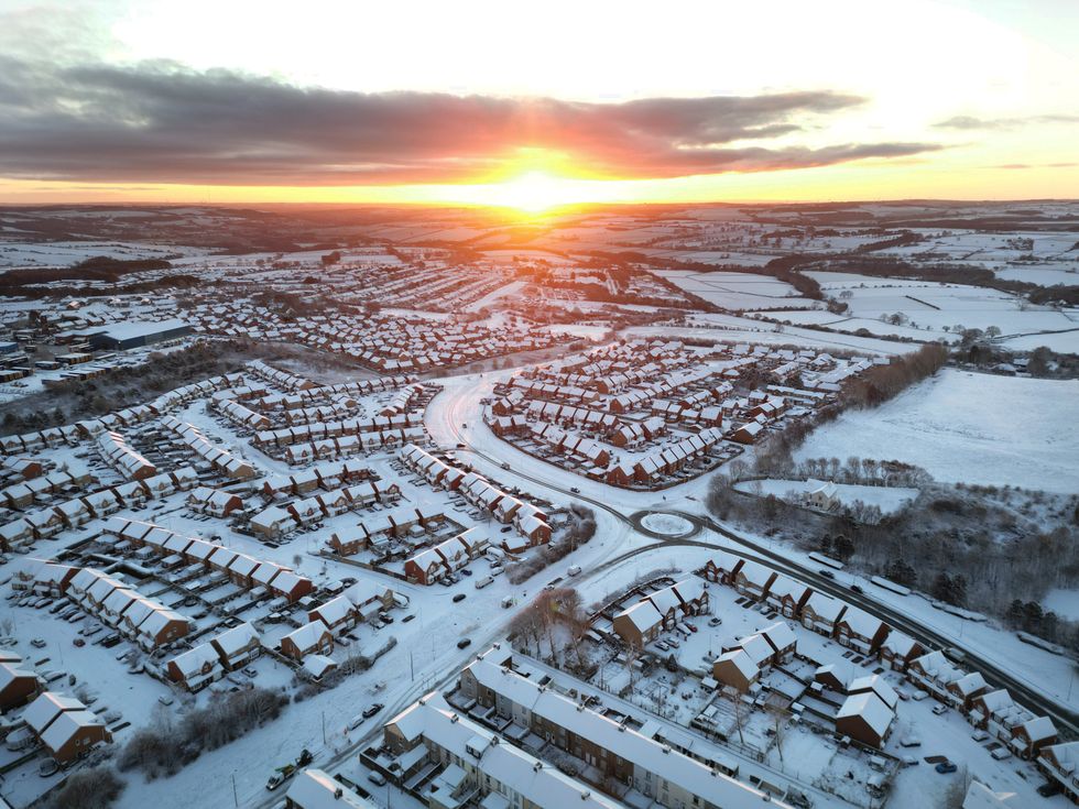 Overnight snow in Consett, County Durham. Parts of the UK are being hit by freezing conditions with the UK Health Security Agency (UKHSA) issuing a Level 3 cold weather alert covering England until Monday and the Met Office issuing several yellow weather warnings for snow and ice in parts of the UK over the coming days. Picture date: Friday December 9, 2022.