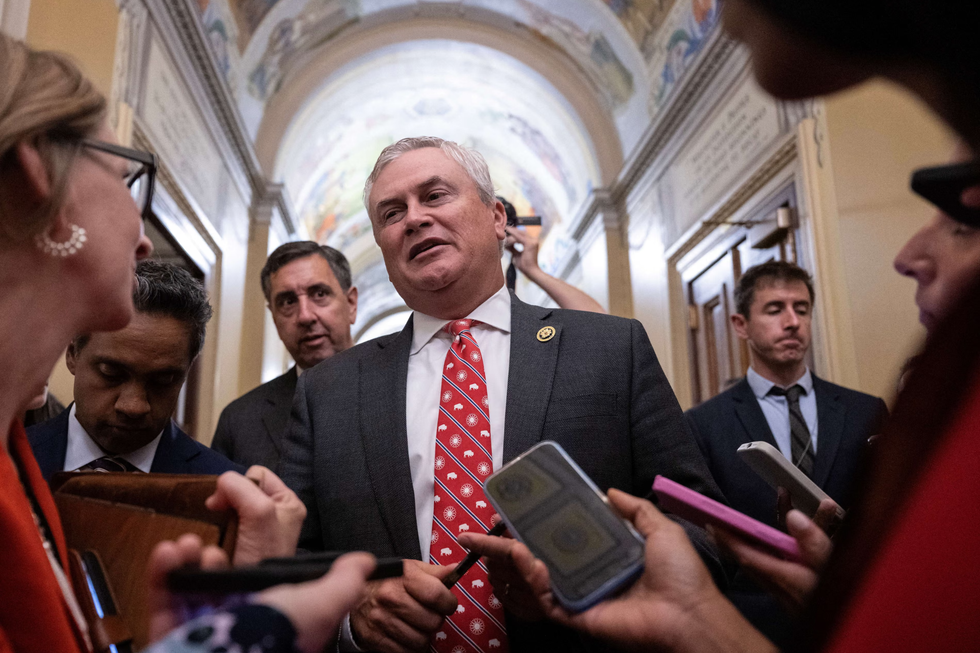 Oversight Committee chairman James Comer comes out of a closed-door meeting with victims of Epstein at the US Capitol in Washington DC\u200b