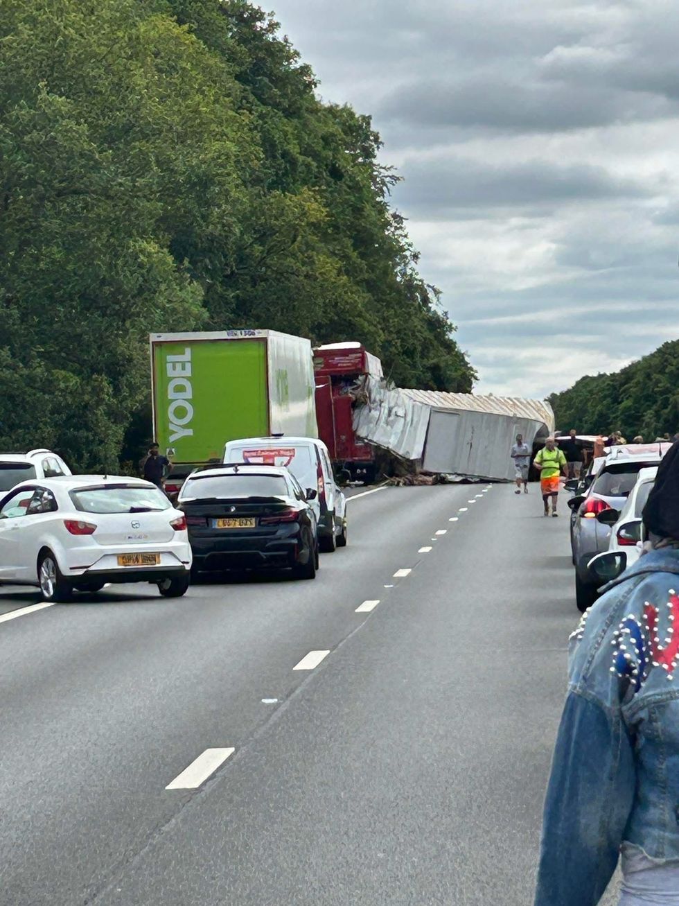 Overturned lorry