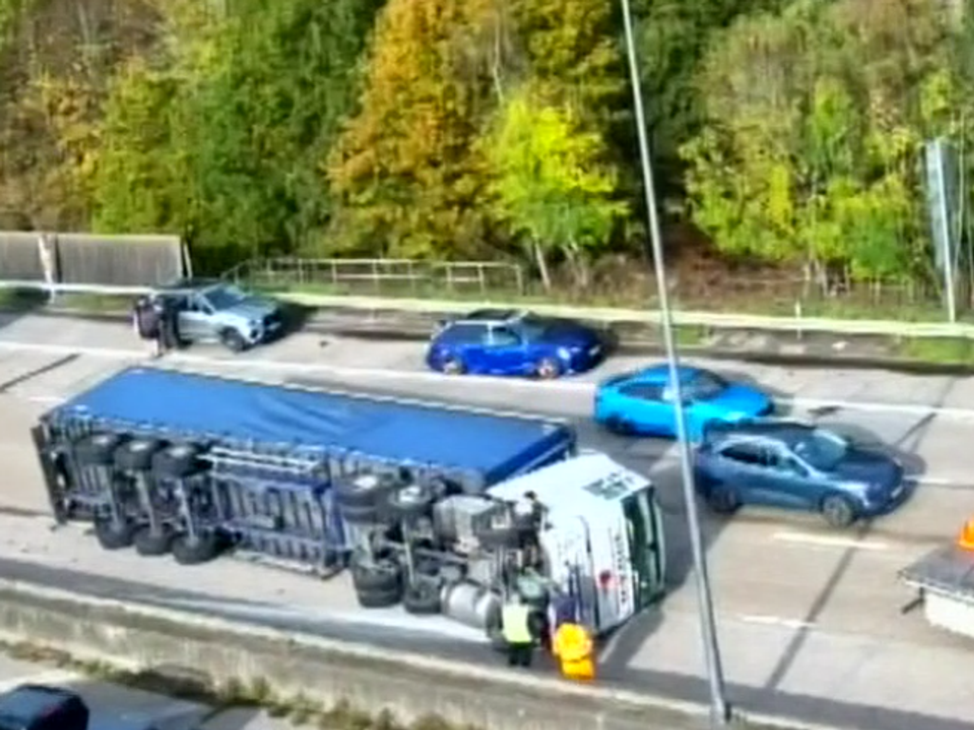 Overturned lorry