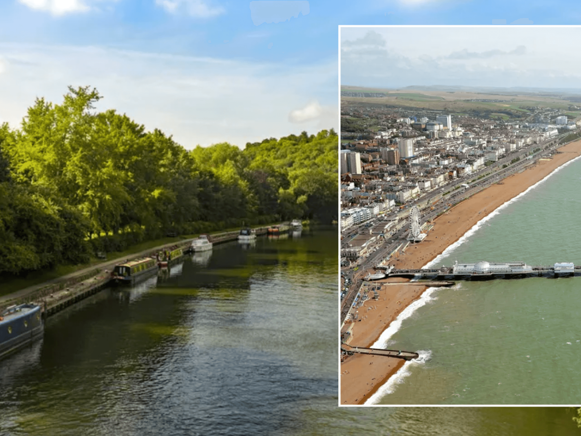 Oxford River Thames / An aerial view of Brighton Pier