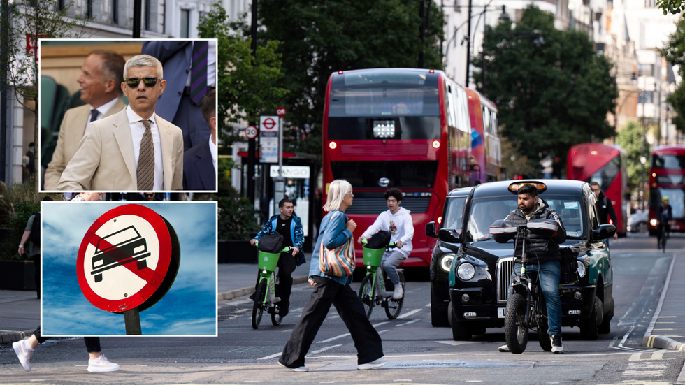 Oxford Street and Sadiq Khan and car ban sign