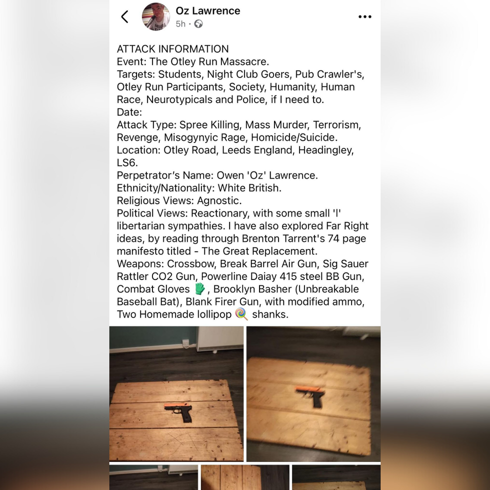 Oz Lawrence Facebook post