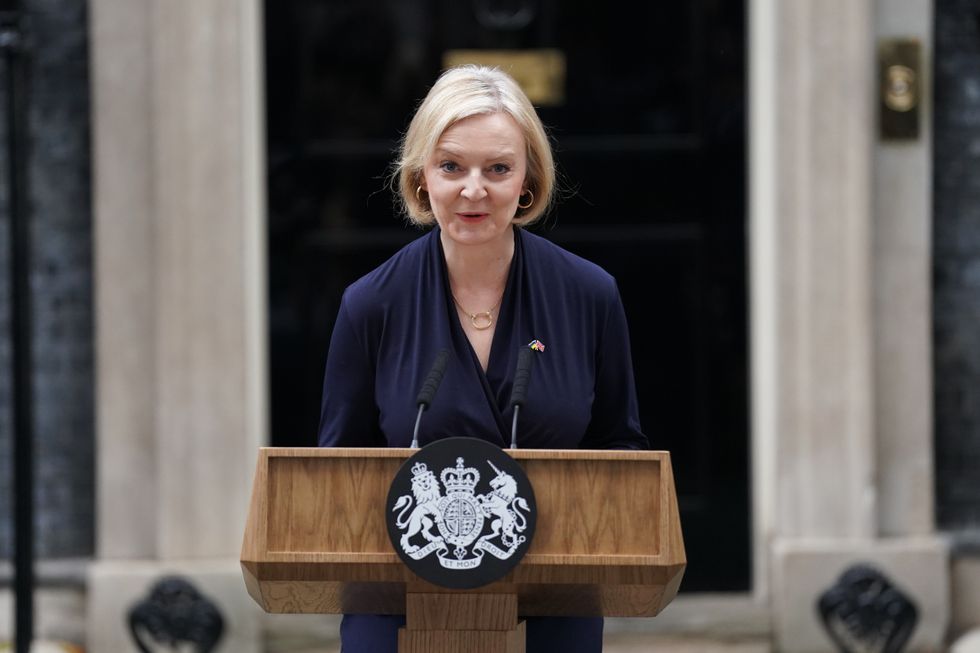 PA REVIEW OF THE YEAR 2022 File photo dated 20/10/22 - Prime Minister Liz Truss making a statement outside 10 Downing Street, London, where she announced her resignation as Prime Minister. Issue date: Tuesday December 20, 2022.