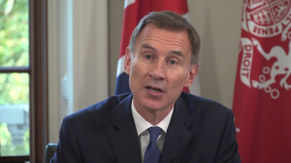 PA video grab image of Chancellor Jeremy Hunt speaking to the nation from the Treasury in London, during an emergency statement as he confirmed he is ditching many of the measures in the mini-budget, including the planned cut to income tax. Picture date: Monday October 17, 2022.