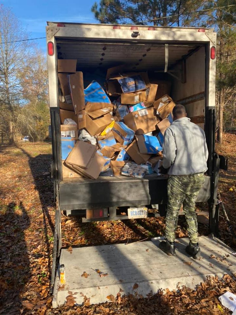 Packages being reloaded into a truck