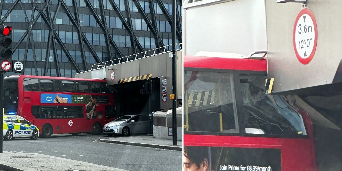 NextImg:Paddington bus crash: Double-decker roof crushed after it crashes into taxi rank