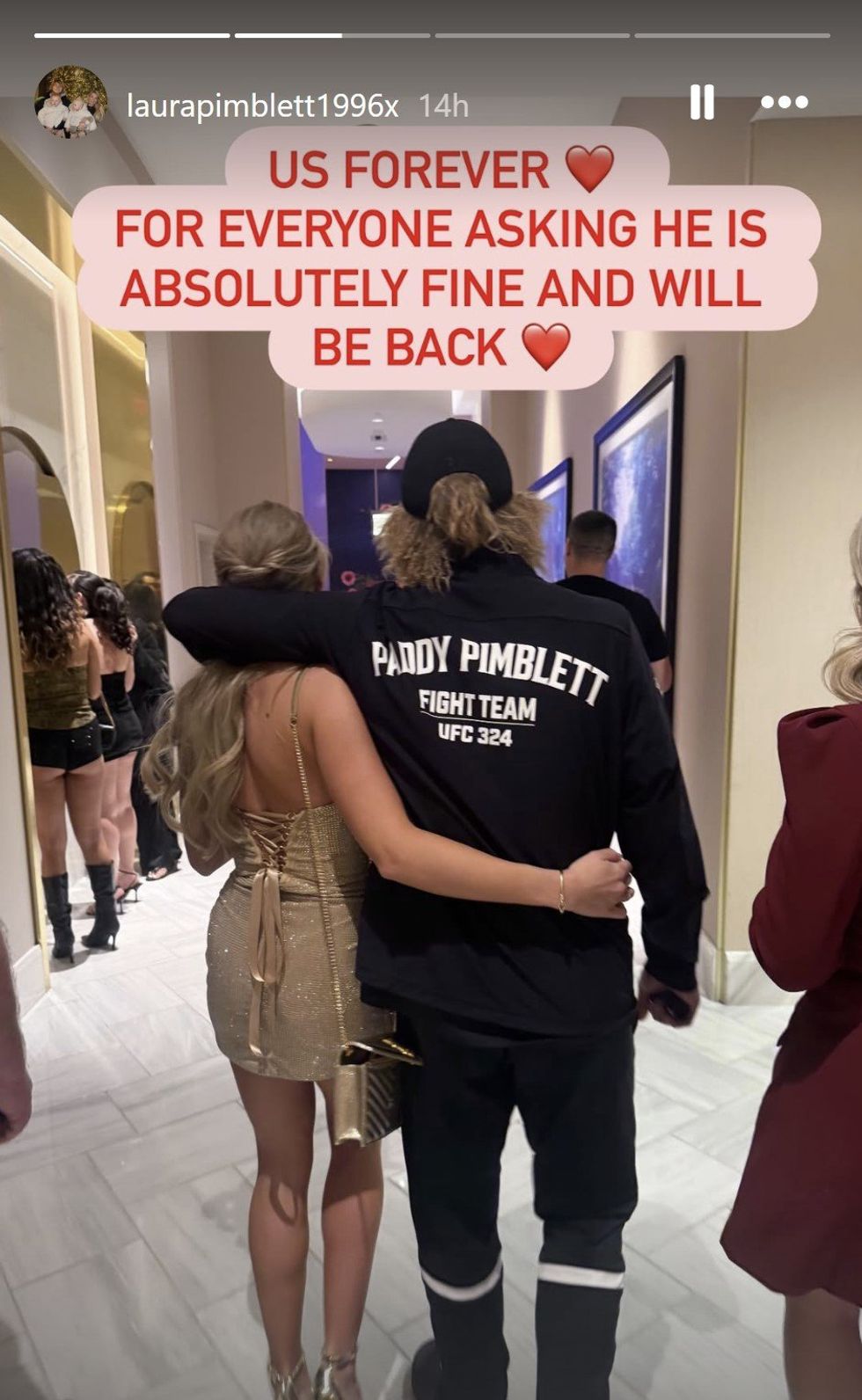 Paddy Pimblett's wife Laura gave fans an update on his condition on social media