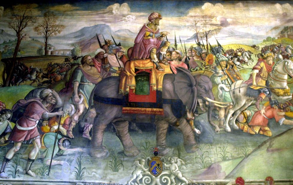 Painting of Hannibal on an elephant
