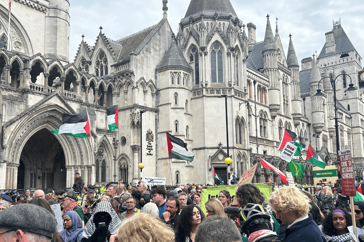 Palestine Action activists outside court