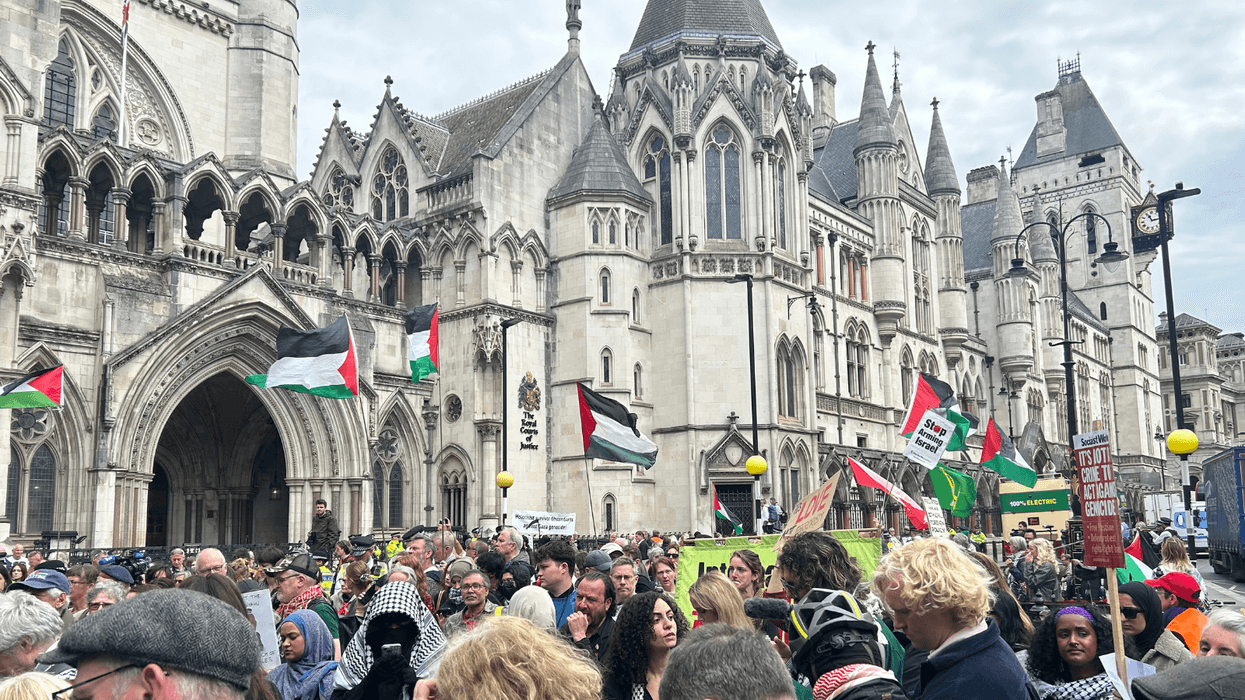 Palestine Action activists outside court