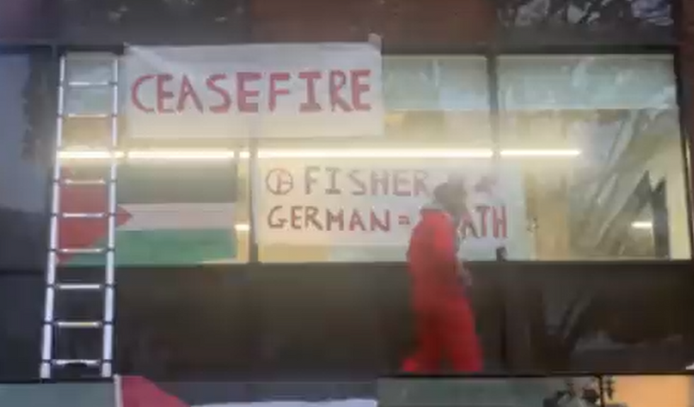 Palestine Action on the ceiling