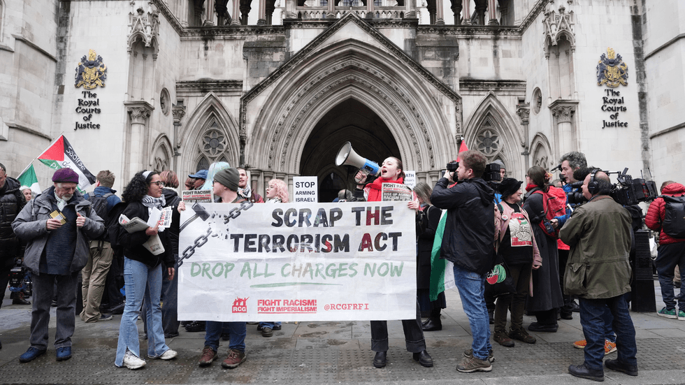 Palestine Action outside the High Court
