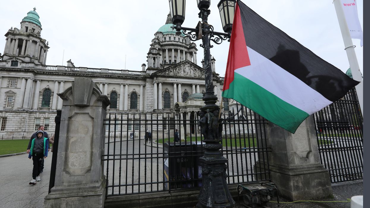 Palestine flag outside Belfast City Hall