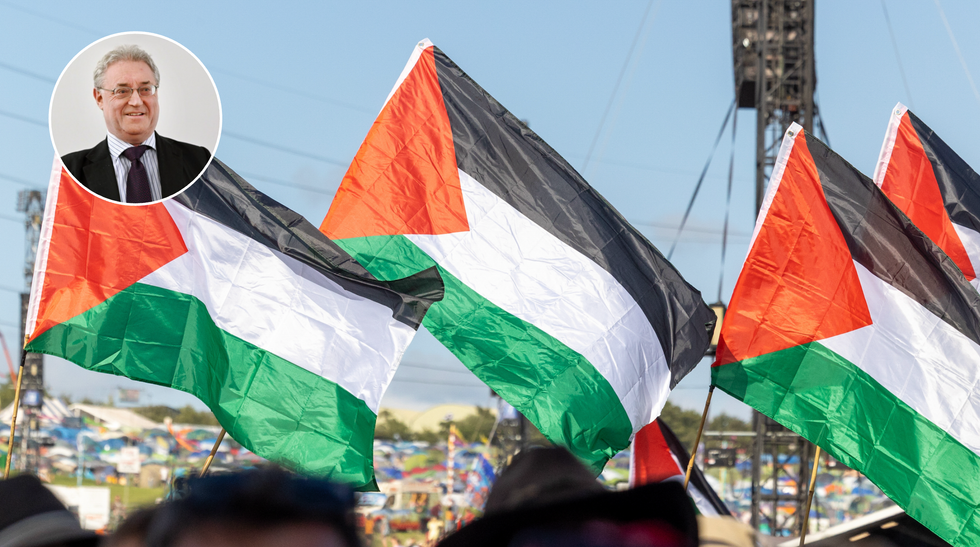 Palestine flags on day one of Glastonbury