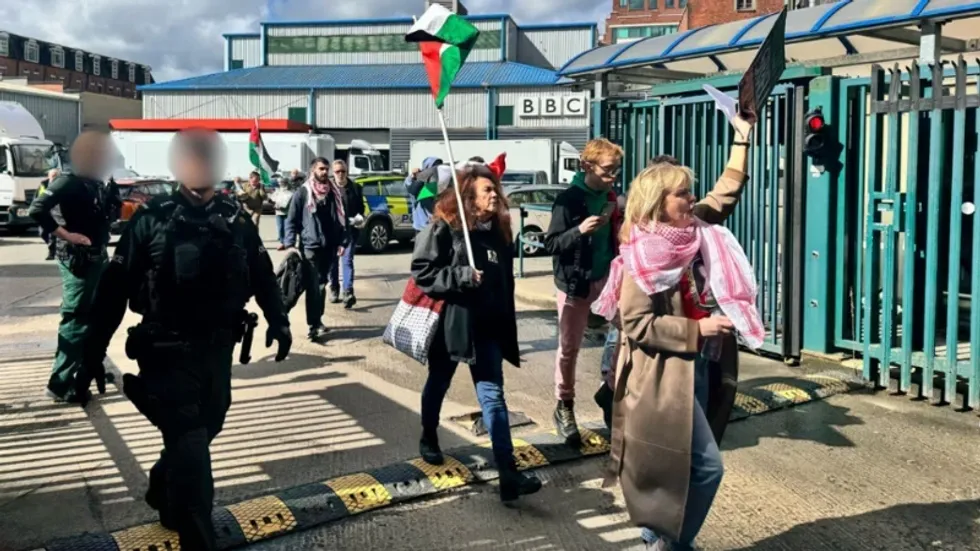 Palestine protesters in Belfast
