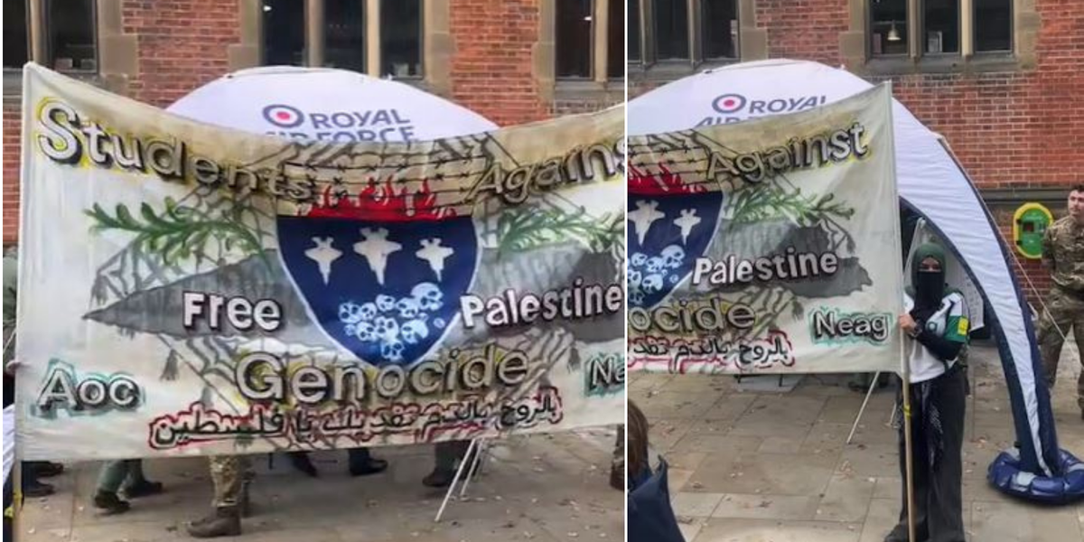 NextImg:EXCLUSIVE: RAF recruitment event SHUT DOWN by Palestine protest